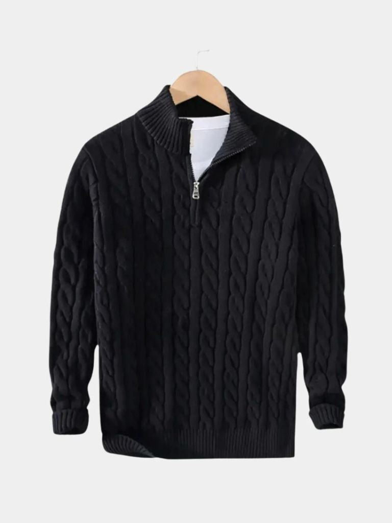 Men’s Knit Sweater – Essential Half Zip Casual Everyday Knitwear